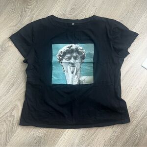 SHEIN Black Graphic Tee Size Large